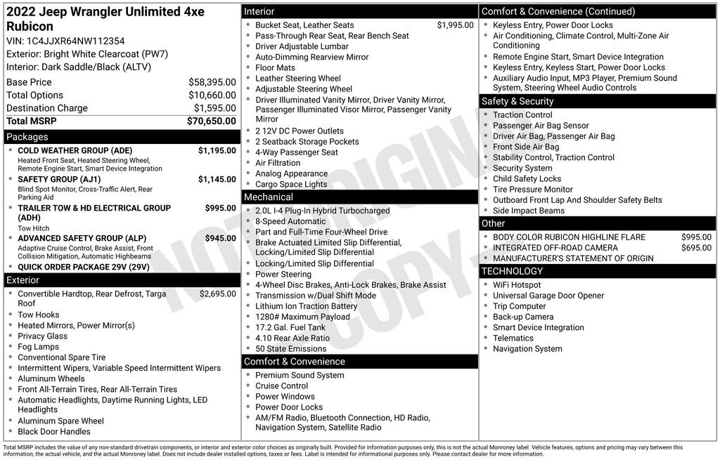 Used 2022 Jeep Wrangler Unlimited Rubicon 4xe w/ Cold Weather Group image 47