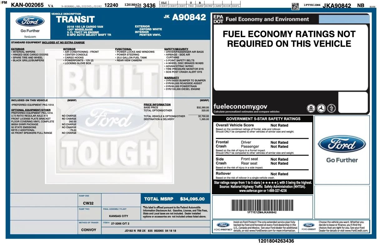 Used 2018 Ford Transit 150 130 Low Roof RWD image 20
