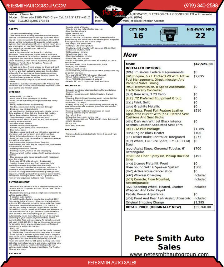 Used 2017 Chevrolet Silverado 1500 LTZ w/ LTZ Plus Package image 39