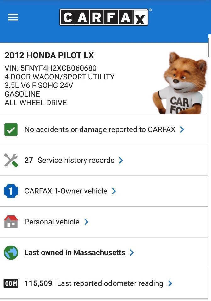 Used 2012 Honda Pilot LX image 5