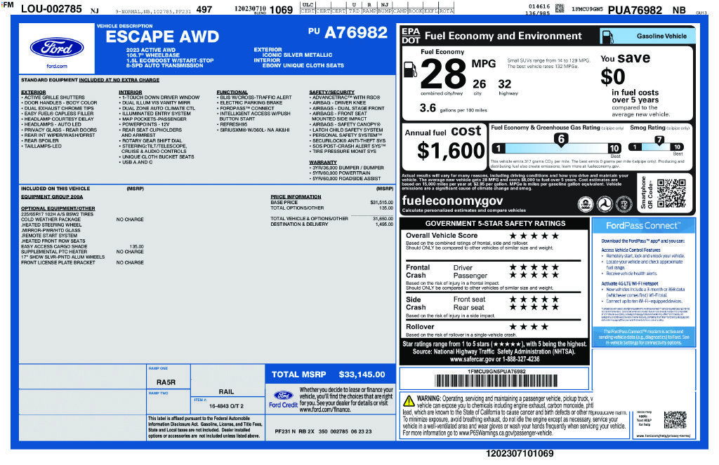 Used 2023 Ford Escape Active AWD/4WD image 39