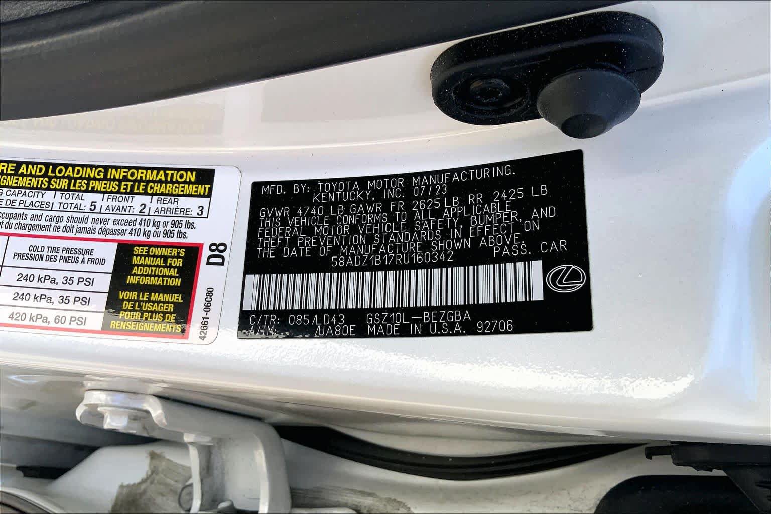 Certified 2024 Lexus ES 350 w/ Premium Package FWD image 37
