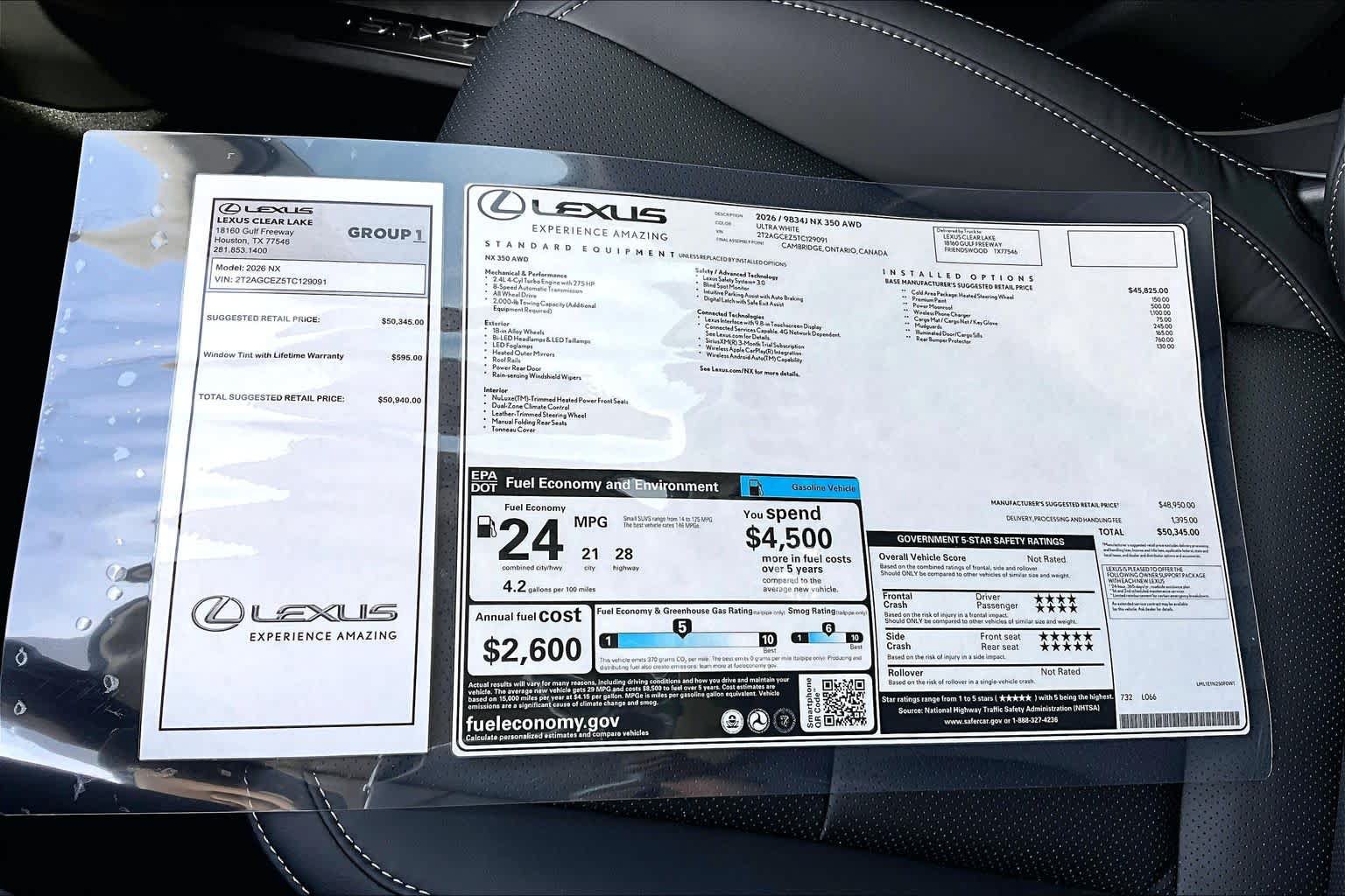 New 2026 Lexus NX 350 AWD w/ Accessory Package (K3) image 21