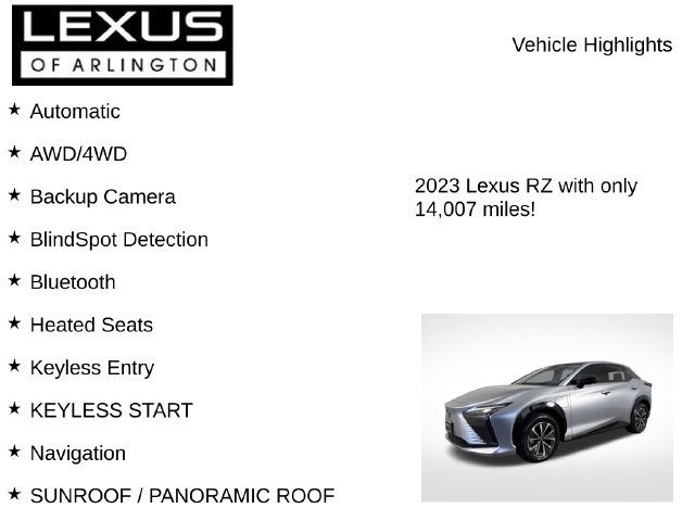 Certified 2023 Lexus RZ 450e Premium w/ Technology Package AWD/4WD image 8
