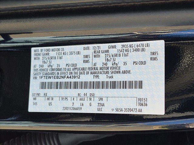Used 2022 Ford F150 XLT w/ Equipment Group 302A High AWD/4WD image 24