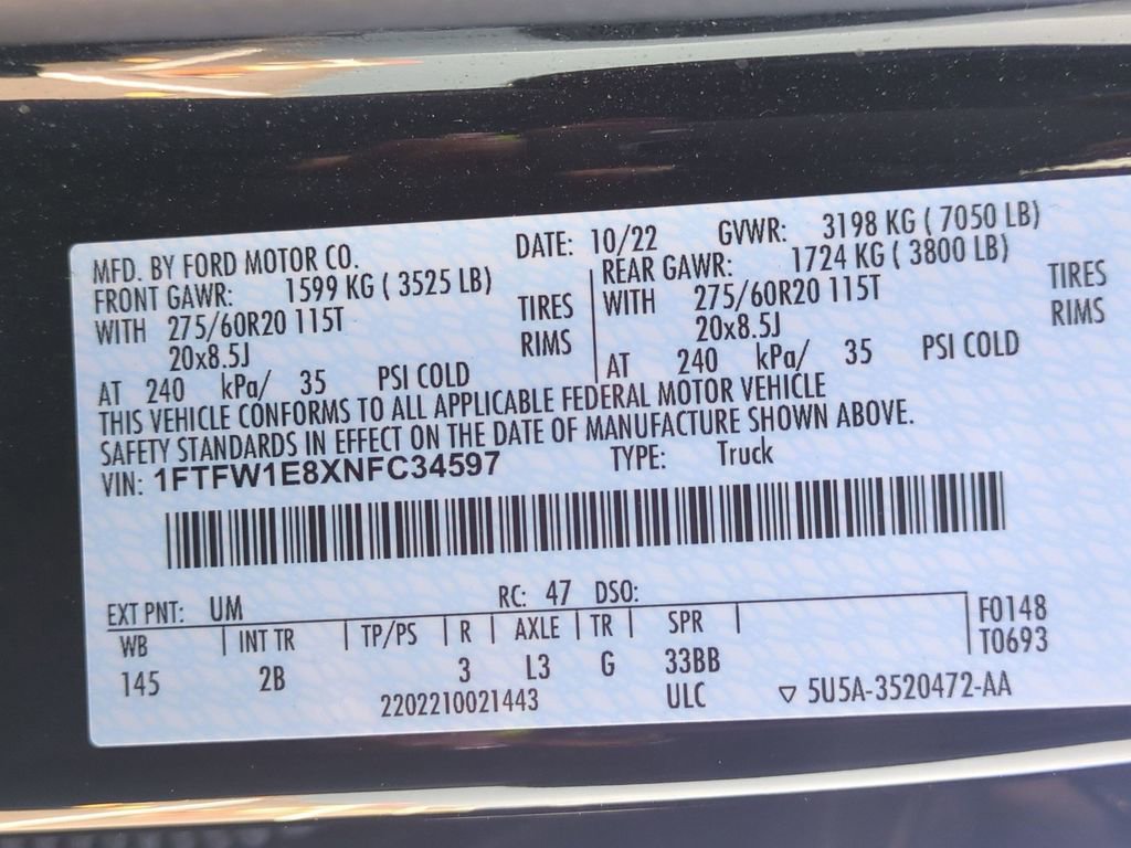 Certified 2022 Ford F150 Lariat w/ Equipment Group 502A High image 28