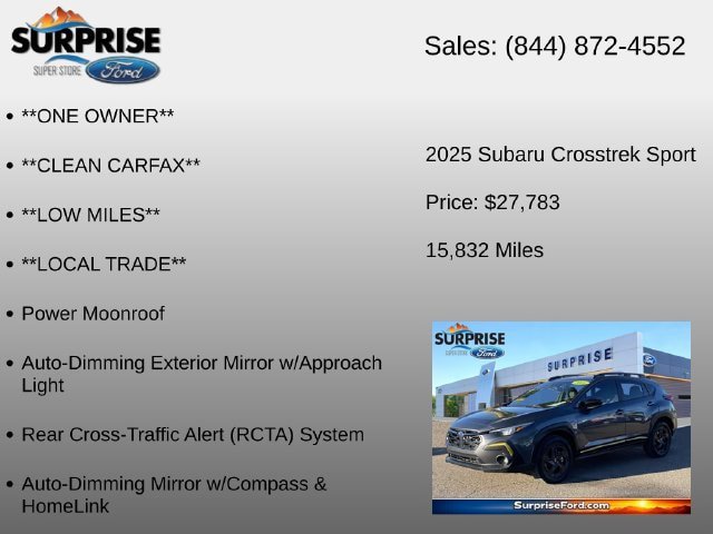 Used 2025 Subaru Crosstrek 2.5i Sport w/ Crosstrek Mirror Package AWD/4WD image 12