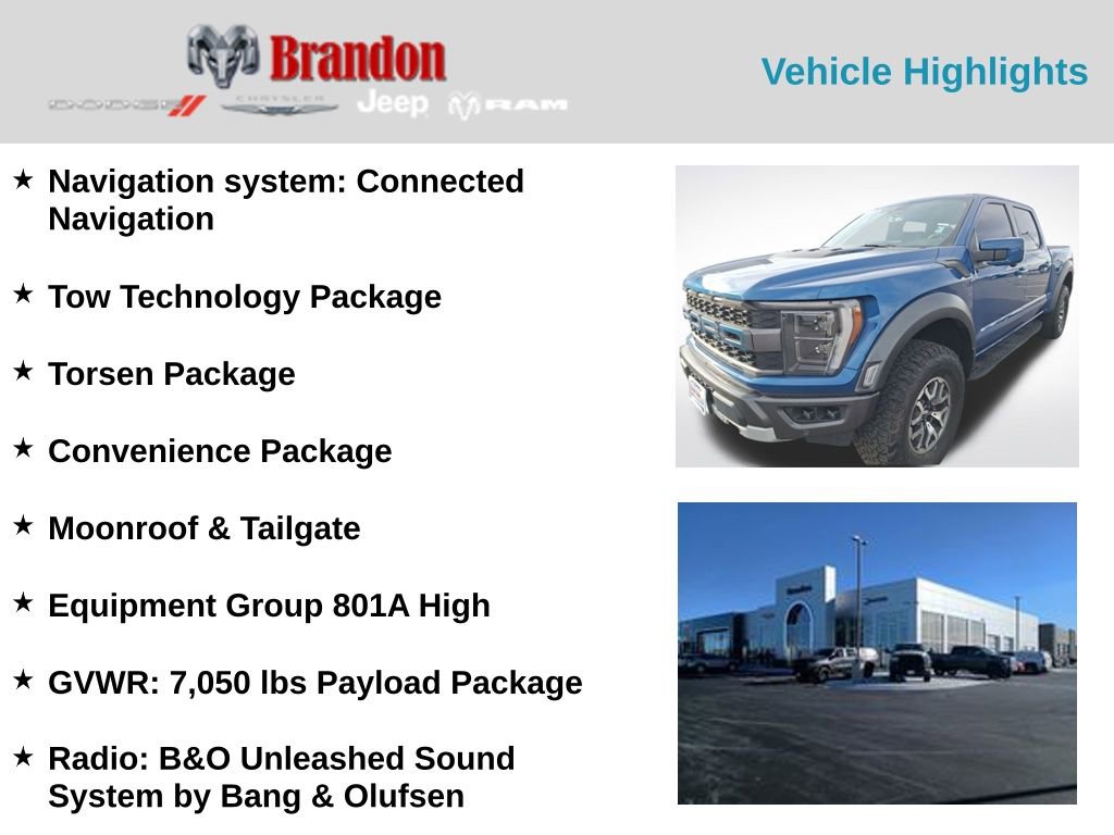 Used 2022 Ford F150 Raptor w/ Equipment Group 801A High AWD/4WD image 5