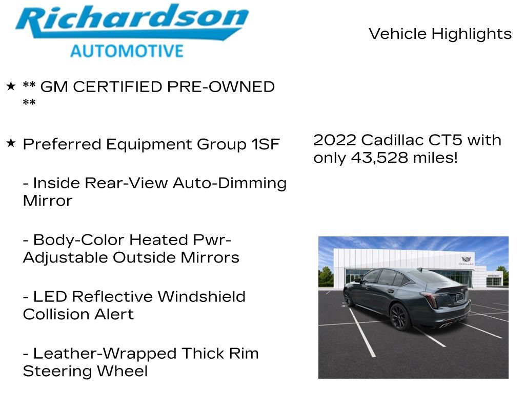 Certified 2022 Cadillac CT5 V w/ Cold Weather Package AWD/4WD image 12