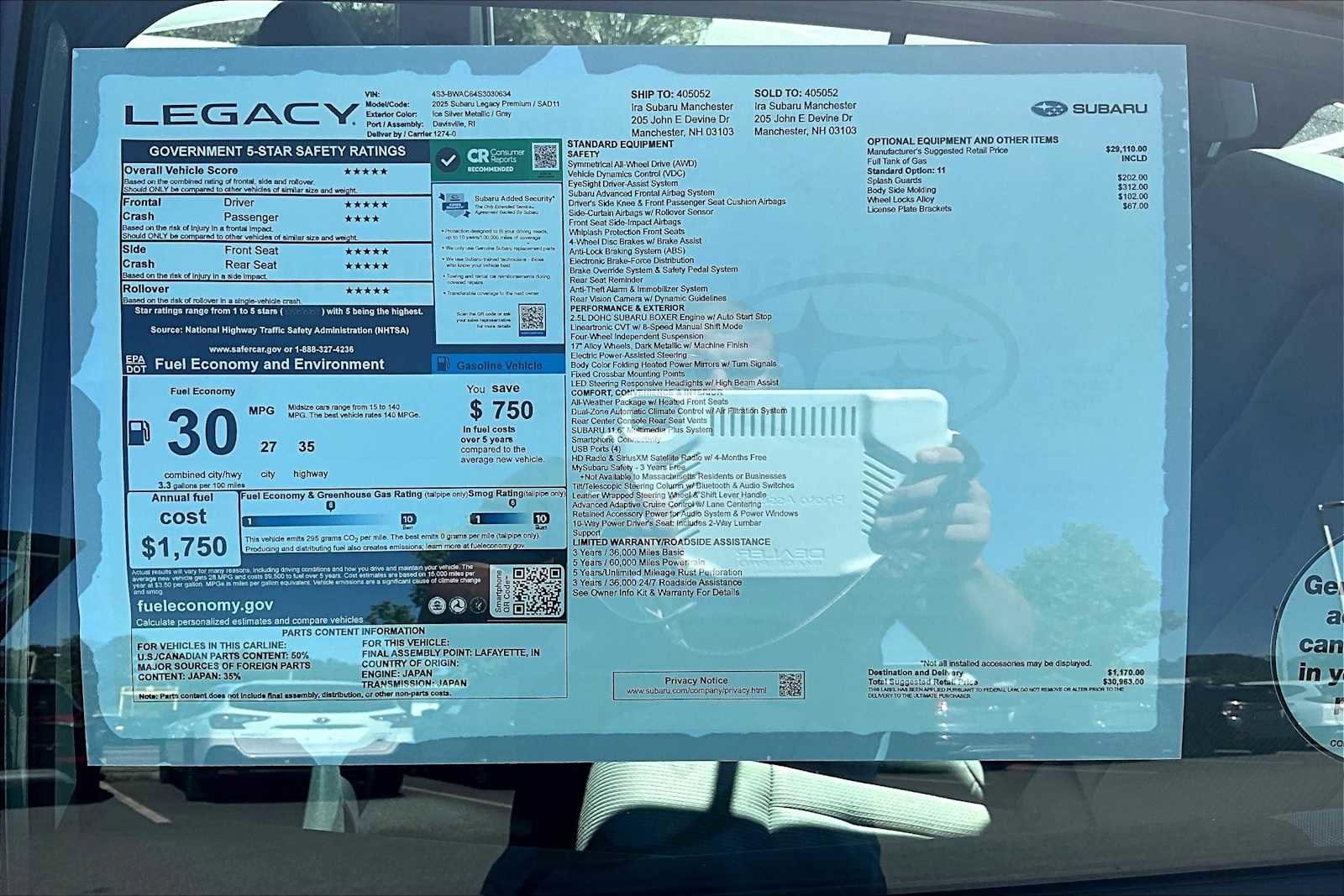 New 2025 Subaru Legacy Premium image 19