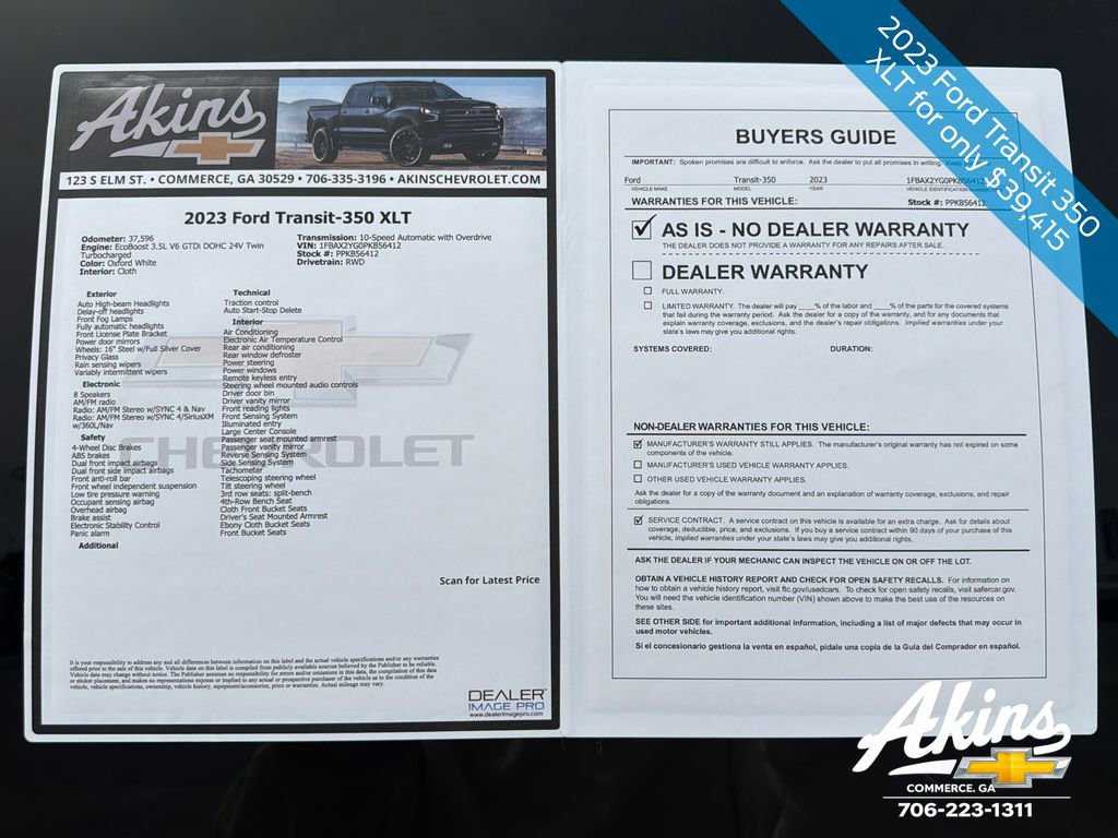 Used 2023 Ford Transit 350 XLT RWD image 11