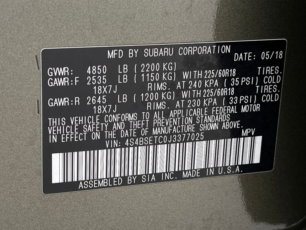 Used 2018 Subaru Outback 3.6R Touring image 26