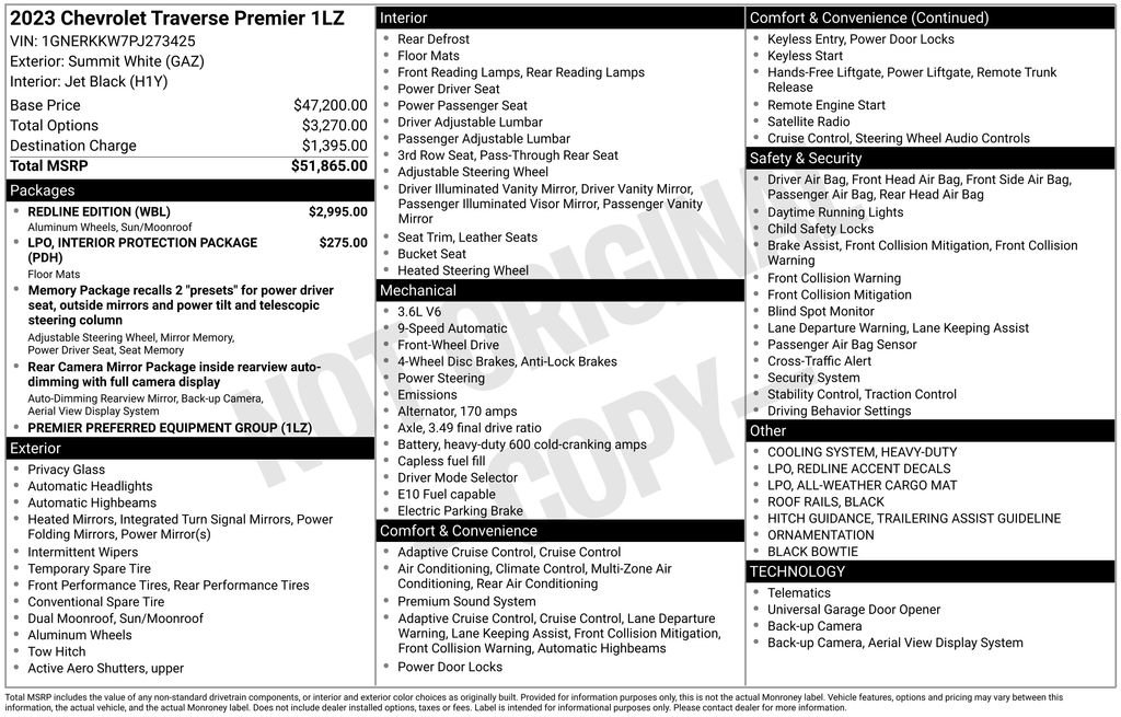 Certified 2023 Chevrolet Traverse Premier w/ Redline Edition image 3