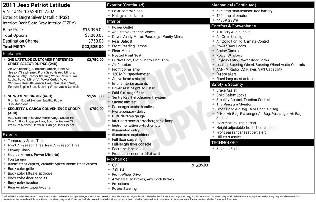 Used 2011 Jeep Patriot Latitude FWD image 2