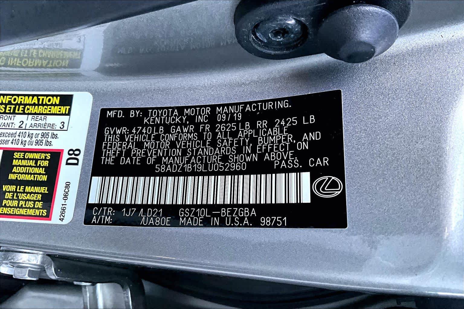 Used 2020 Lexus ES 350 w/ Premium Package FWD image 34
