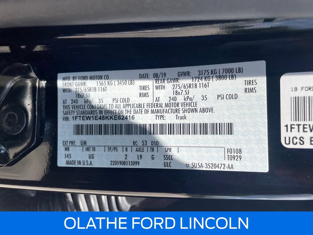 Certified 2019 Ford F150 XLT w/ Equipment Group 302A Luxury AWD/4WD image 26