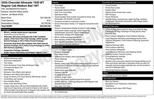 New 2026 Chevrolet Silverado 1500 W/T image 5