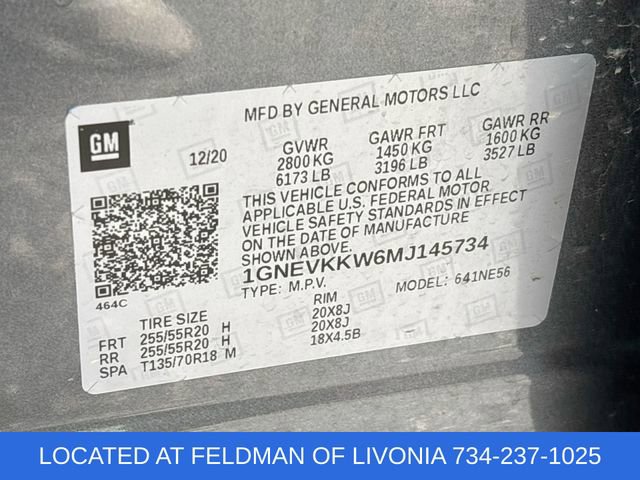 Used 2021 Chevrolet Traverse Premier w/ LPO, Floor Liner Package AWD/4WD image 34