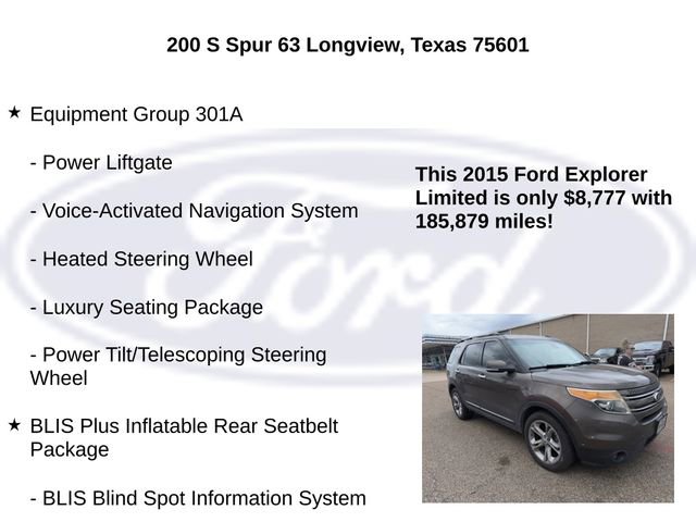 Used 2015 Ford Explorer Limited w/ Equipment Group 302A image 5