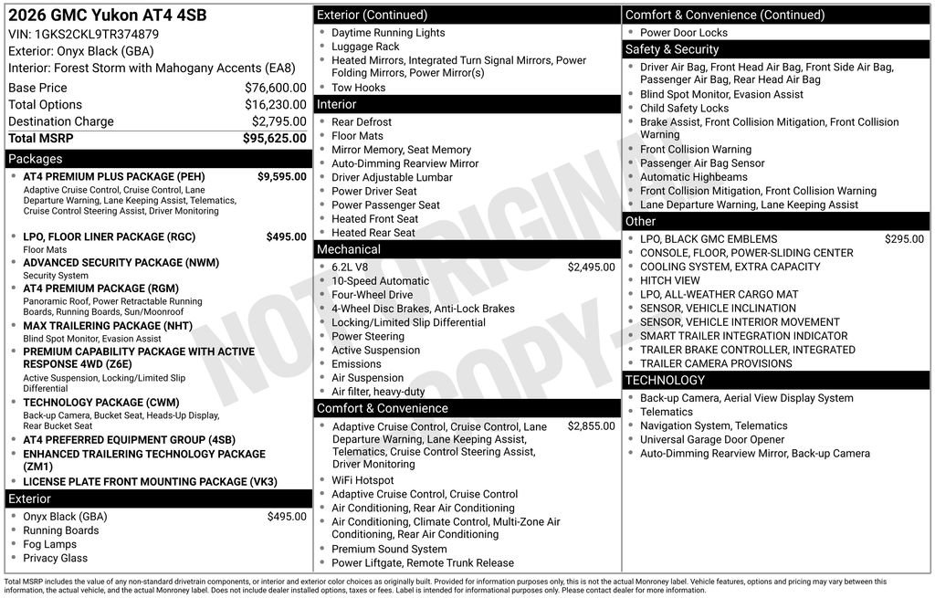 New 2026 GMC Yukon AT4 w/ AT4 Premium Plus Package AWD/4WD image 58