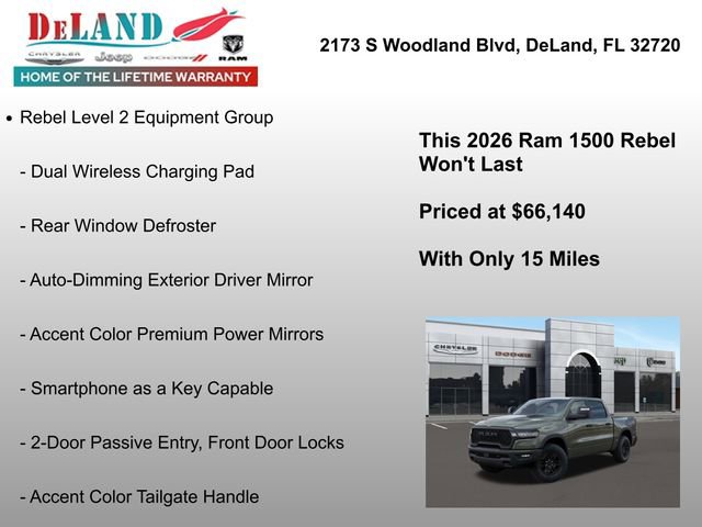 New 2026 RAM 1500 Rebel w/ Rebel Level 2 Equipment Group image 6