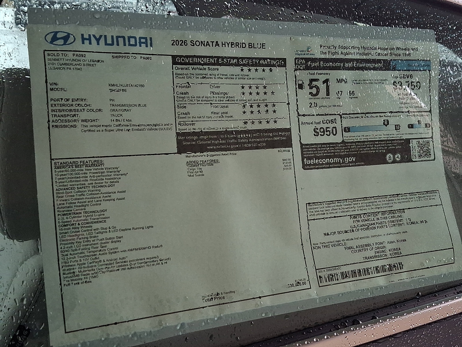 New 2026 Hyundai Sonata Blue image 11