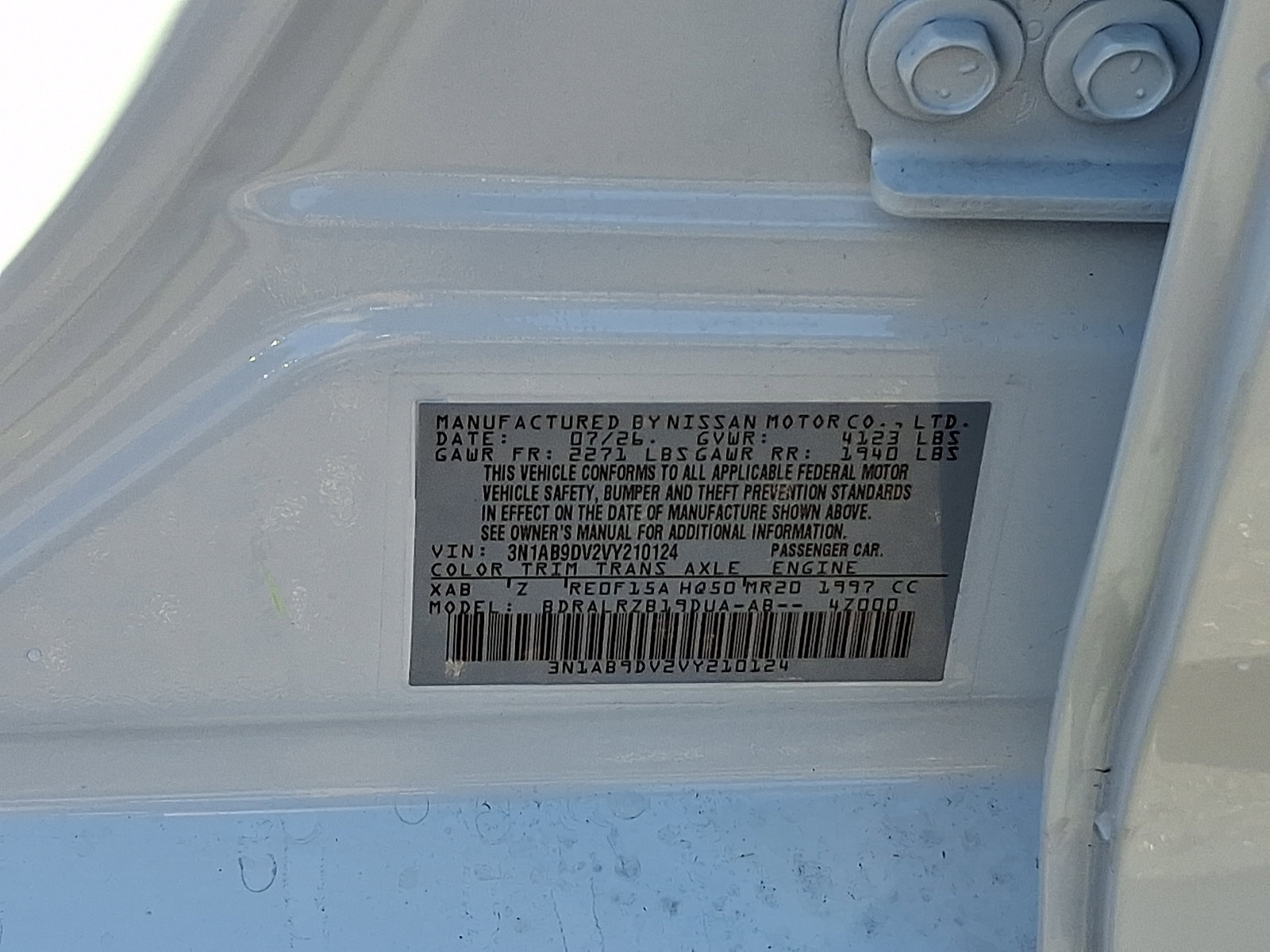 New 2027 Nissan Sentra SR w/ SR All Weather Package FWD image 19