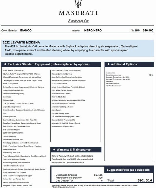 Certified 2022 Maserati Levante Modena image 2