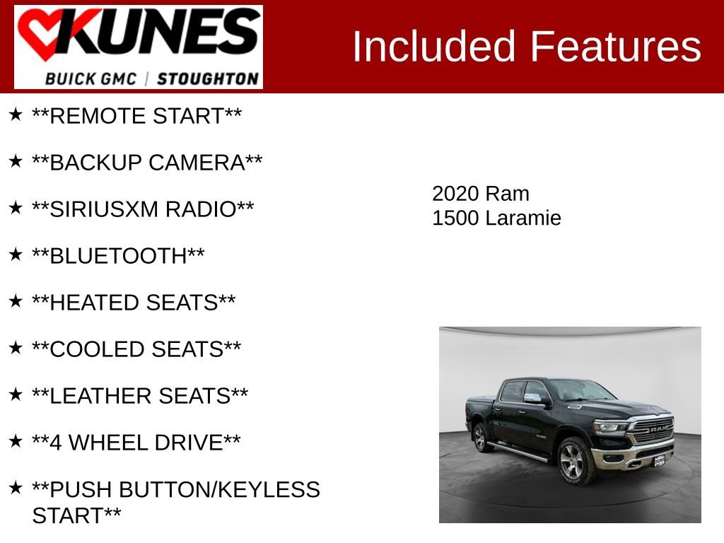 Used 2020 RAM 1500 Laramie AWD/4WD image 2