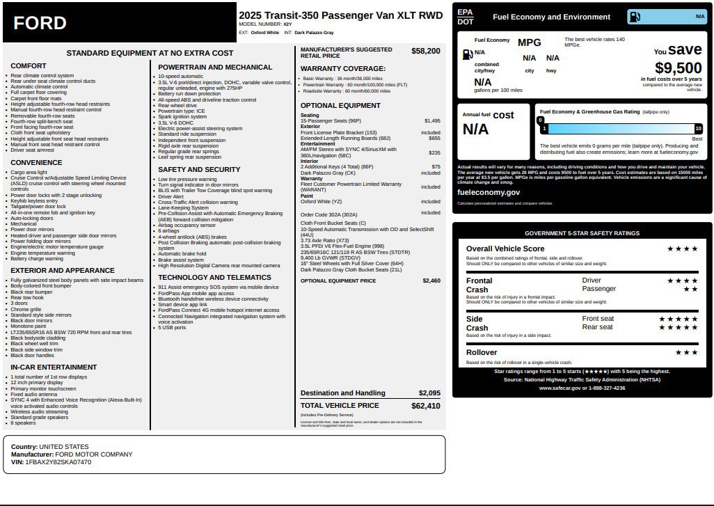 Used 2025 Ford Transit 350 XLT image 19