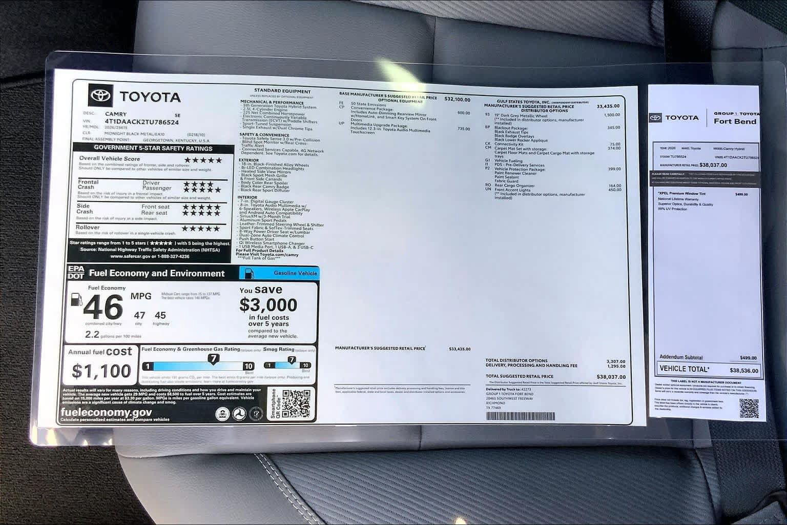 New 2026 Toyota Camry SE w/ Multimedia Upgrade Package FWD image 19