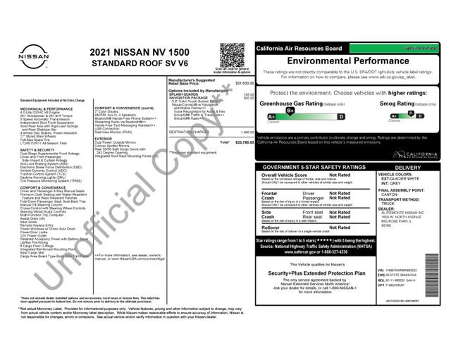Used 2021 Nissan NV 1500 SV w/ Navigation Package image 34