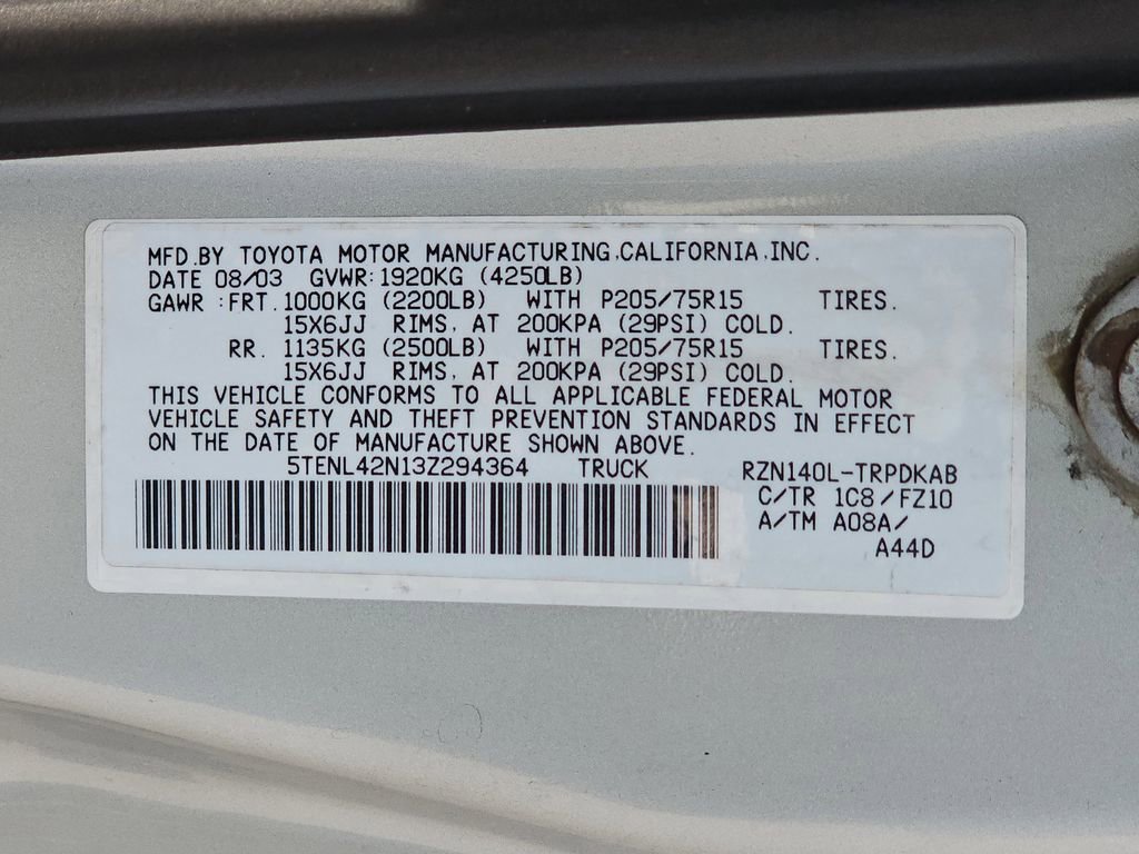 Used 2003 Toyota Tacoma 2WD Regular Cab image 33