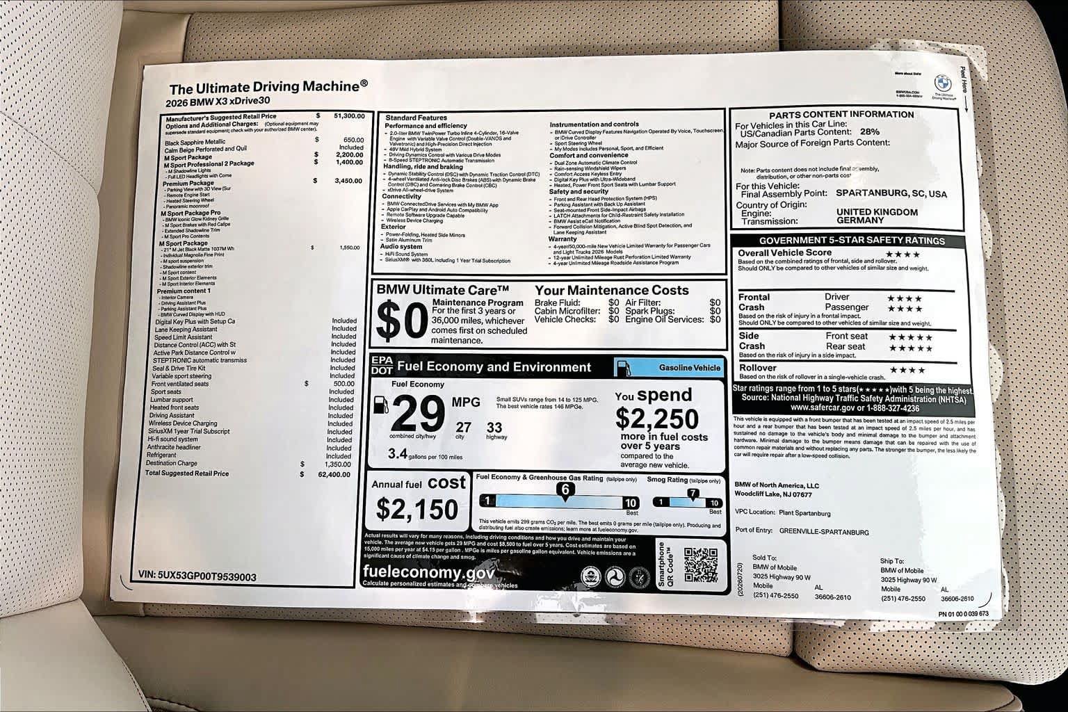New 2026 BMW X3 xDrive30i w/ Premium Package AWD/4WD image 20