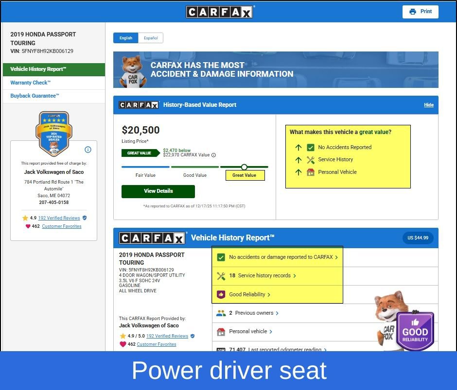 Used 2019 Honda Passport Touring image 9