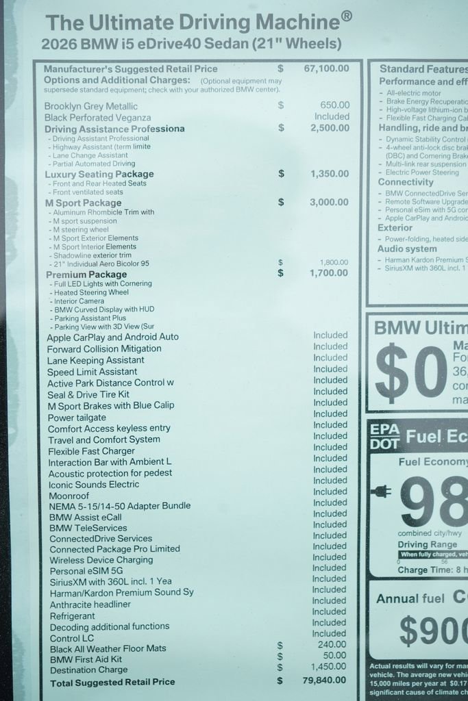 New 2026 BMW i5 eDrive40 w/ M Sport Package RWD image 8