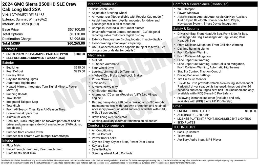 Used 2024 GMC Sierra 2500 SLE w/ Snow Plow Prep/Camper Package AWD/4WD image 13