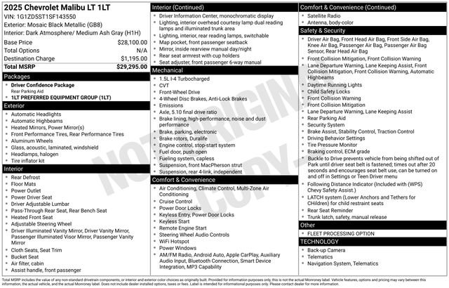 Used 2025 Chevrolet Malibu LT FWD image 2