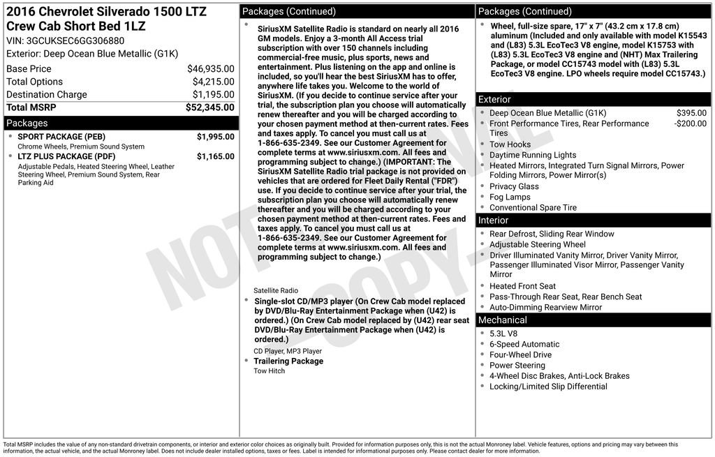 Used 2016 Chevrolet Silverado 1500 LTZ w/ Sport Package image 13