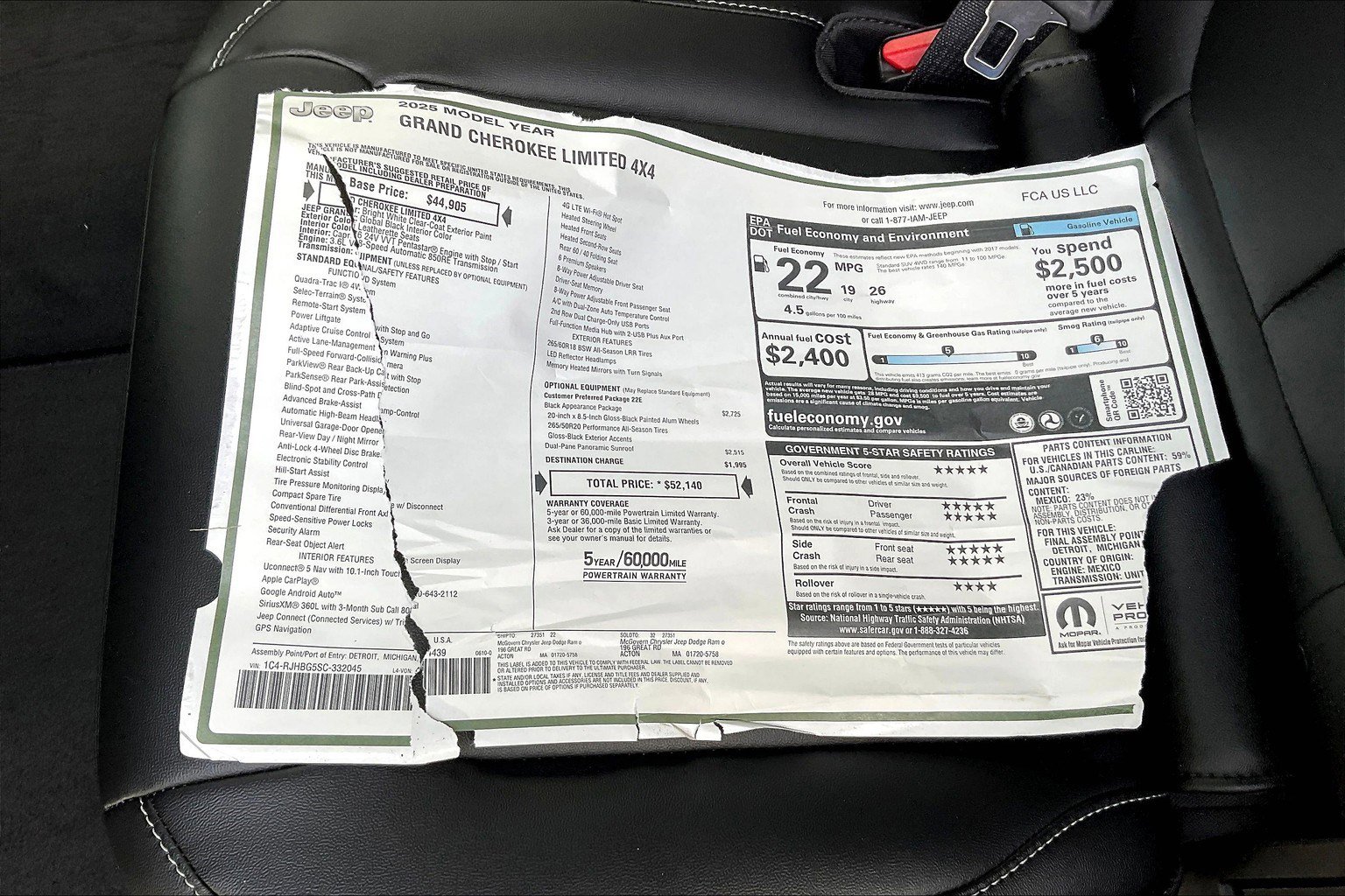 New 2025 Jeep Grand Cherokee Limited w/ Black Appearance Package image 14