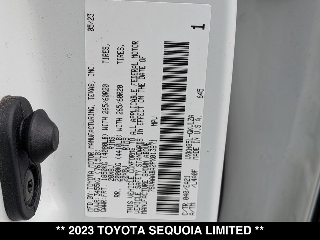 Used 2023 Toyota Sequoia Limited w/ Tow Technology Package AWD/4WD image 29