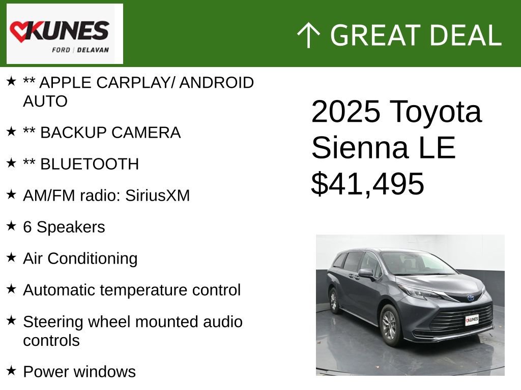 Used 2025 Toyota Sienna LE image 2