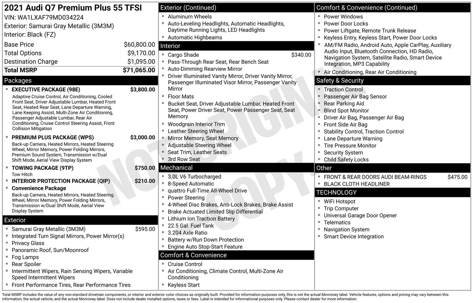 Used 2021 Audi Q7 3.0T Premium Plus w/ Executive Package