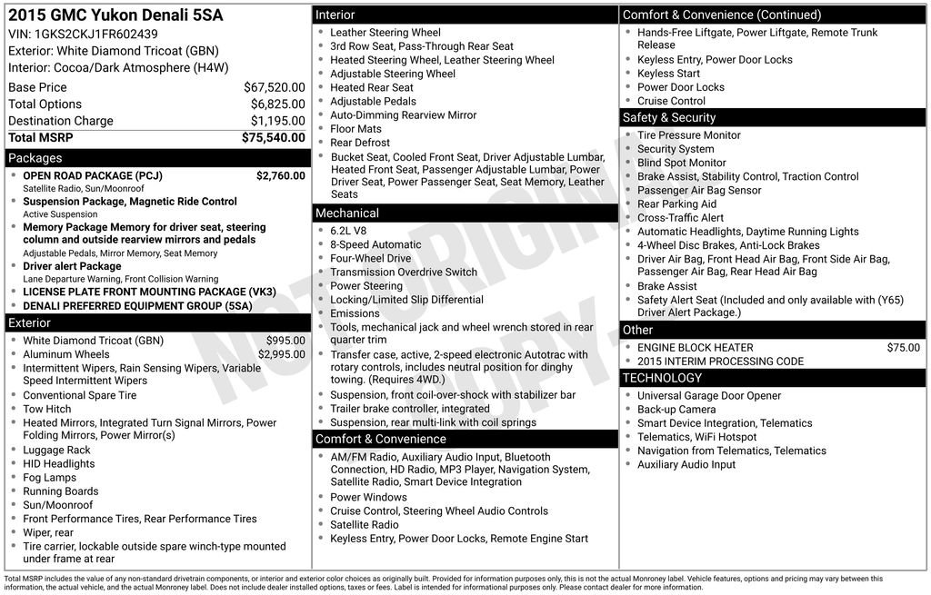 Used 2015 GMC Yukon Denali w/ Open Road Package image 41