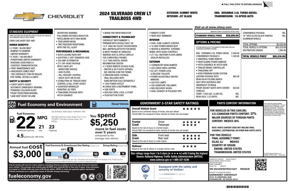 Used 2024 Chevrolet Silverado 1500 LT Trail Boss w/ Convenience Package II image 3