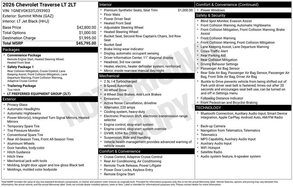 New 2026 Chevrolet Traverse LT AWD/4WD image 27