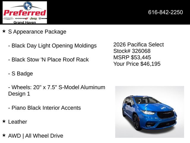 New 2026 Chrysler Pacifica Select w/ S Appearance Package image 12