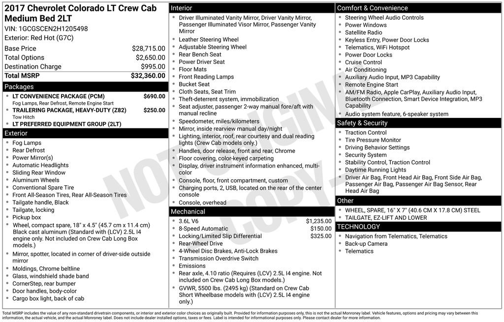 Used 2017 Chevrolet Colorado LT w/ LT Convenience Package RWD image 41