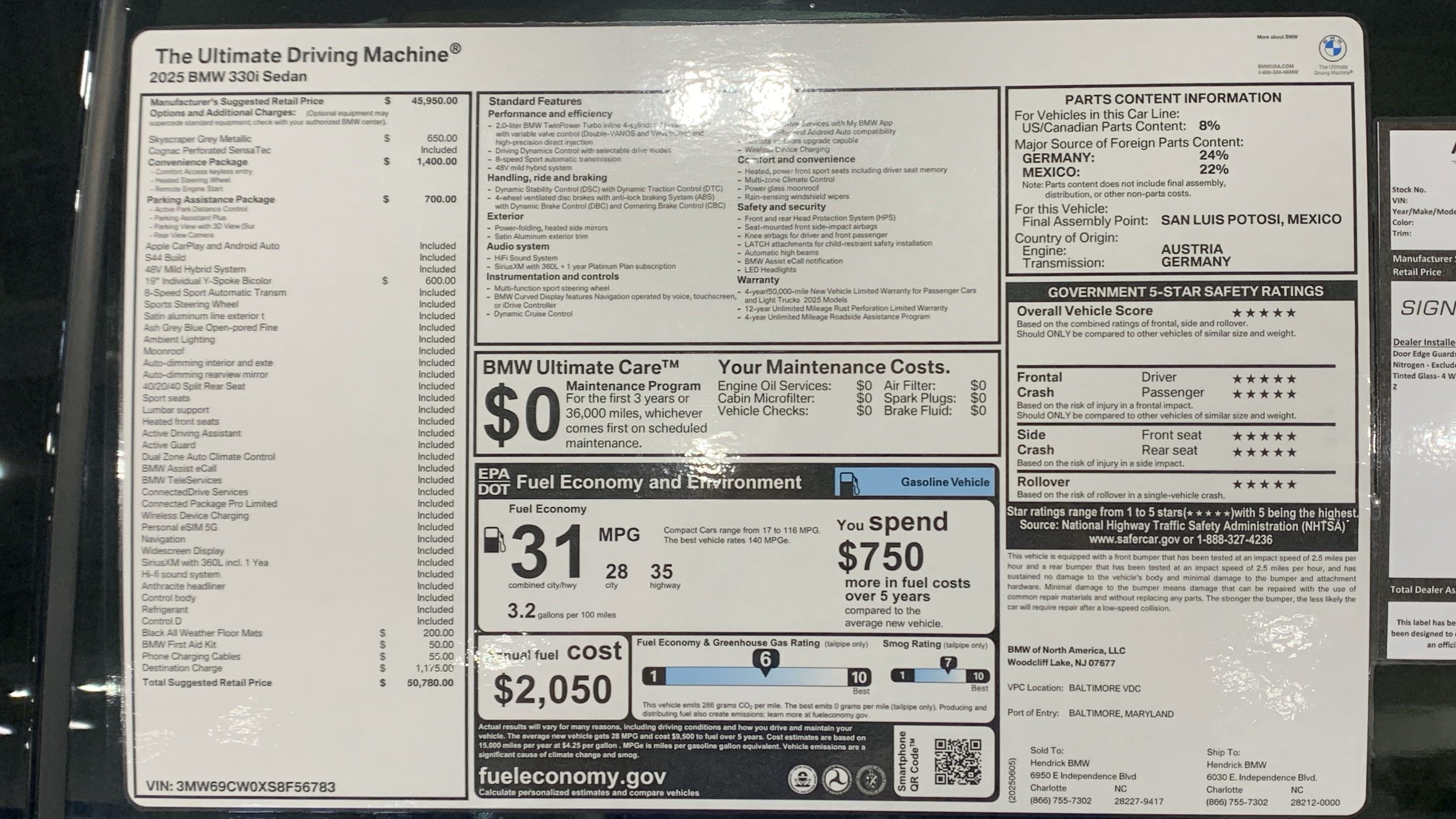 Certified 2025 BMW 330i Sedan w/ Convenience Package RWD image 31