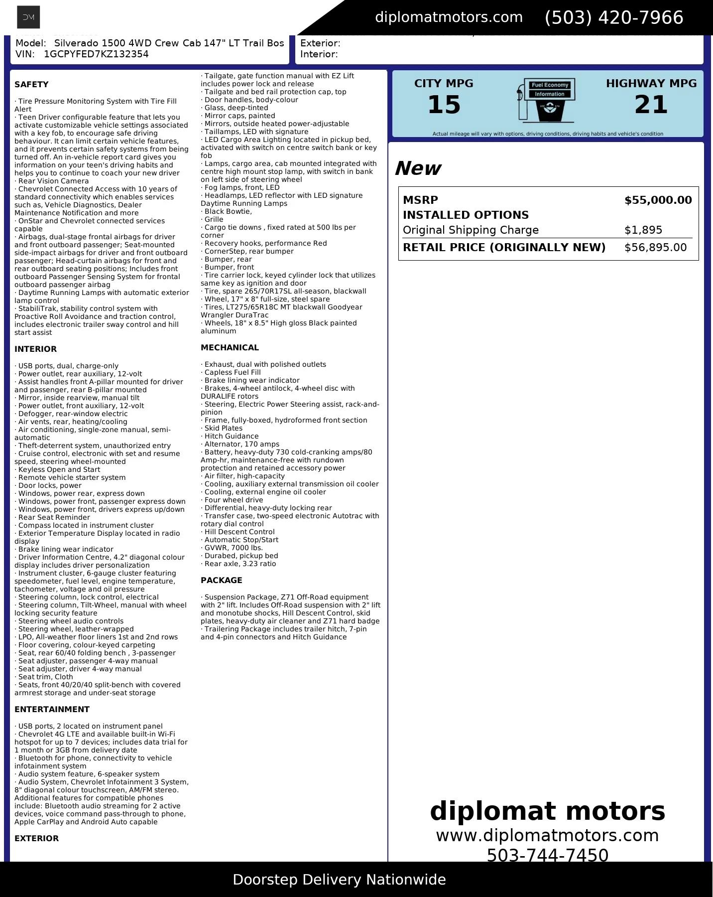 Used 2019 Chevrolet Silverado 1500 LT Trail Boss image 2